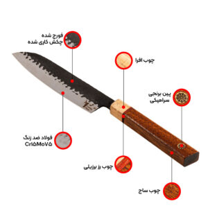 چاقو سرآشپز فولادی 7 اینچ مدل A1